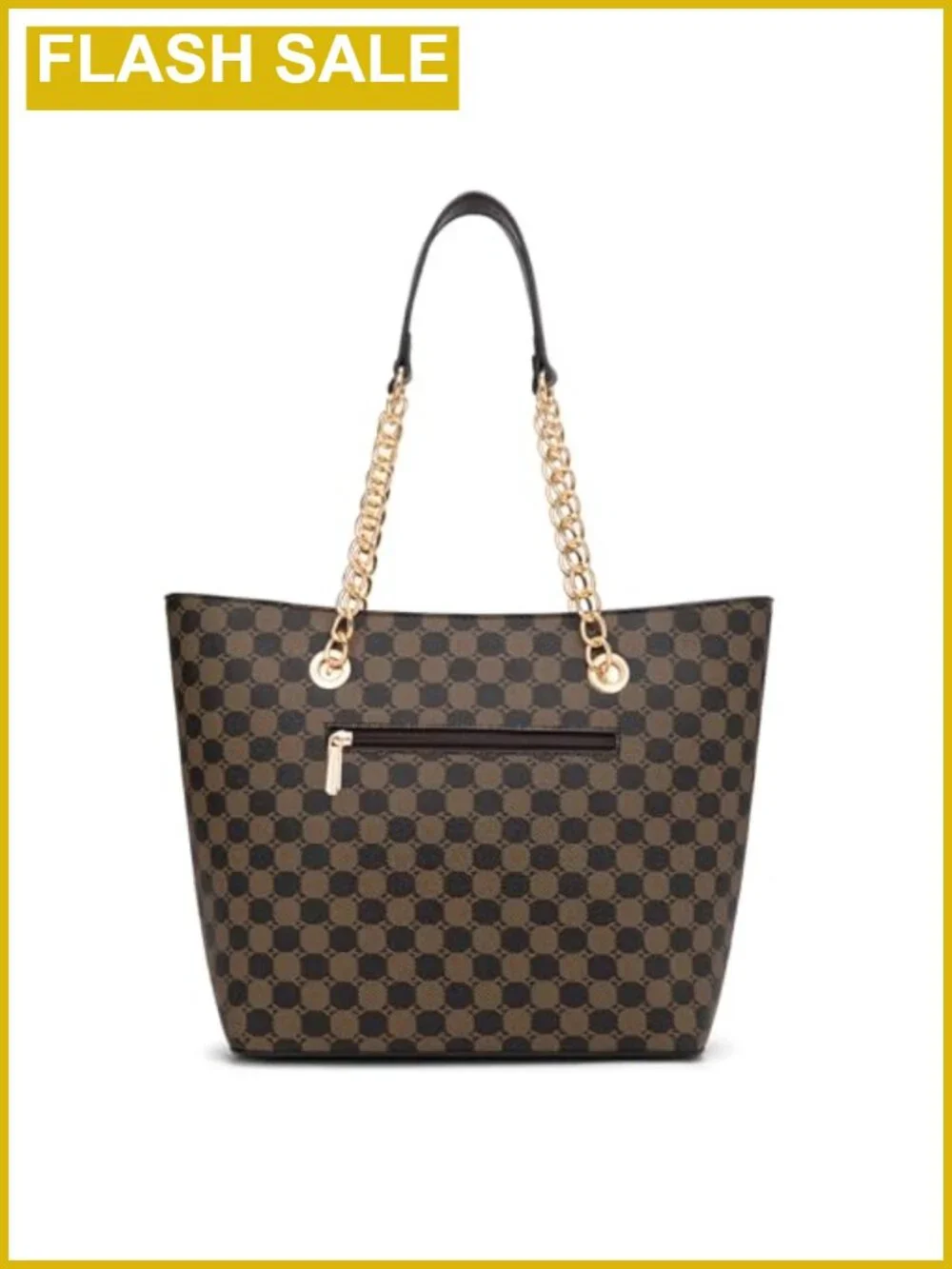Chic PU Leather Satchel Tote Bag with Chain Handle for Women